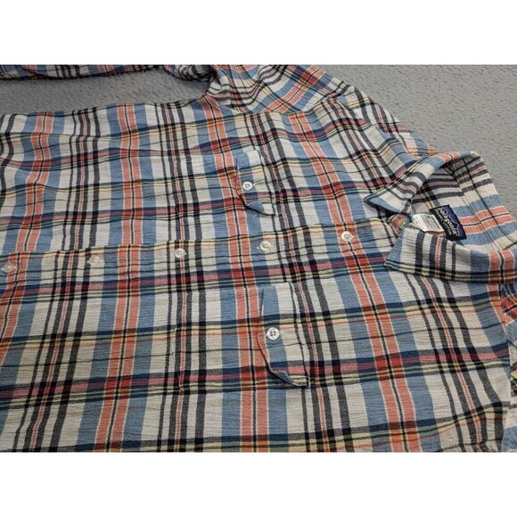 Patagonia A/C Steersman Shirt Mens Large Long Sleeve Button Crinkle Plaid - Picture 8 of 9